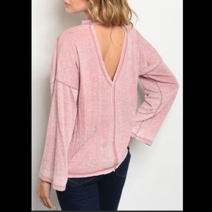 NEW Mineral Wash Cut Out Back w Bell Sleeves